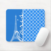 Tapis De Souris Paris ; Azure Blue Quatrefoil (Avec souris)