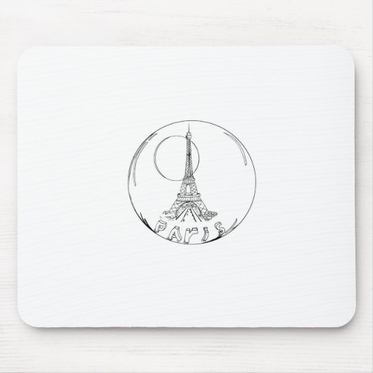 Tapis De Souris paris dans une boule de verre (Devant)