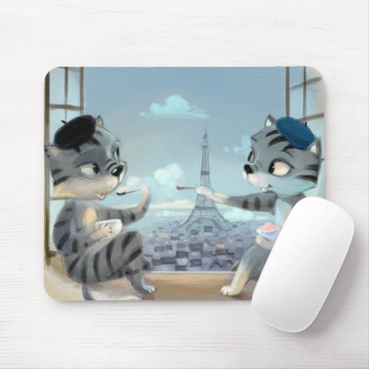 Tapis De Souris Paris par jour Mousepad (Avec souris)