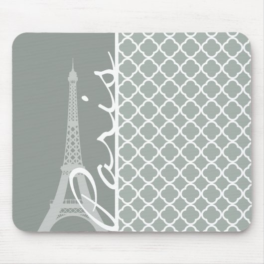 Tapis De Souris Paris ; Quatrefoil marocain Gris Cendré (Devant)