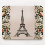 Tapis De Souris Paris Rose Vins Tour Eiffel Shabby Chic (Devant)