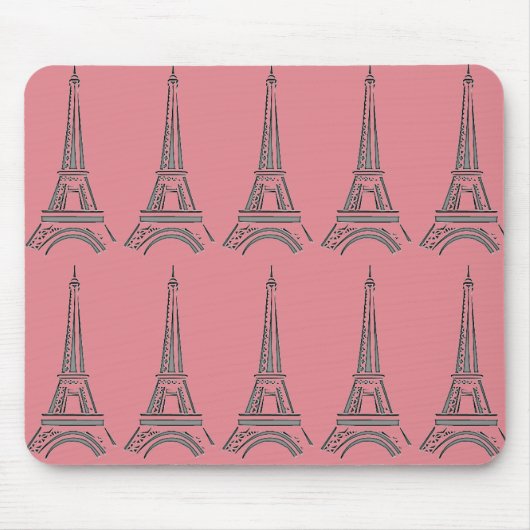 Tapis De Souris Paris Thème Pink Tour Eiffel Pad (Devant)