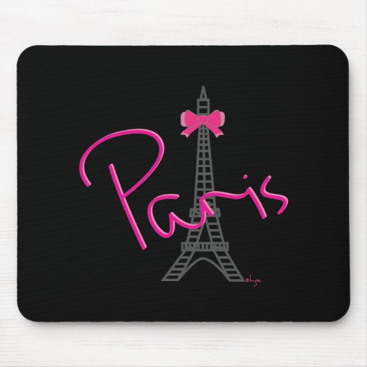 Tapis De Souris Paris, Tour Eiffel avec le noir à la mode d'arc (Devant)