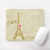 Tapis De Souris Paris Tour Eiffel Gold & Rose Elégante Souris Pad (Avec souris)