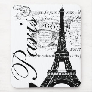 Tapis De Souris Paris Vintage & Étiquette de la Tour Eiffel