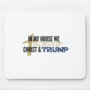 Tapis De Souris Parodie drôle « Nous adorons le Christ et Trump »