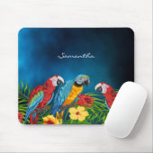 Tapis De Souris Parroquets bleu ciel feuille nom d'été (Avec souris)