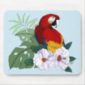 Tapis De Souris Parrot floral rouge Macaw Tropical Bird (Devant)