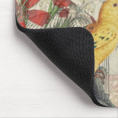 Tapis De Souris Parrot Jaune Tropical Antique Fleur (Coin)
