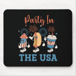 Tapis De Souris Parti Aux Etats-Unis 4 juillet Funny Party Usa Sum