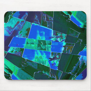 Tapis De Souris Parties Abstraites de pâturage vert et ciel bleu e