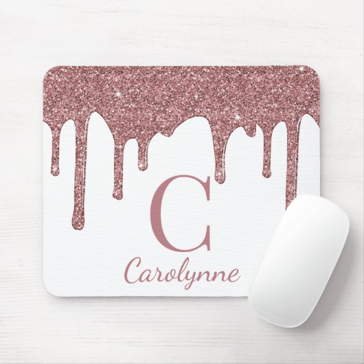 Tapis De Souris Parties scintillant à éclaboussures en or rose bla (Avec souris)