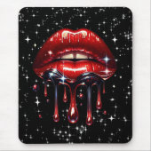 Tapis De Souris Parties scintillant à gouttes rouges Glam Sparkle (Devant)