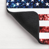 Tapis De Souris PARTIES SCINTILLANT américaines drapeau rouge bleu (Coin)