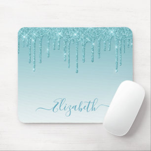 Tapis De Souris Parties scintillant Aqua moderne et branchée Scrip