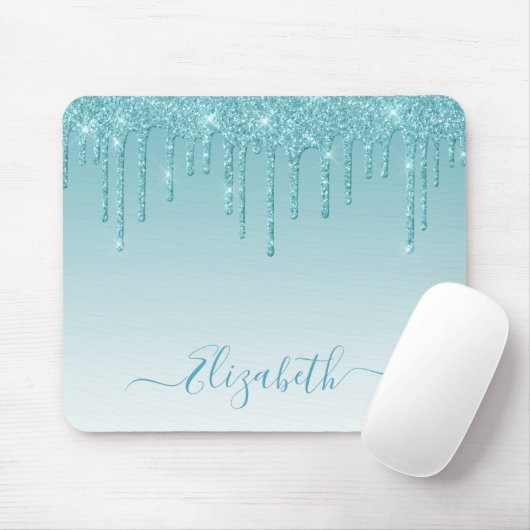 Tapis De Souris Parties scintillant Aqua moderne et branchée Scrip (Avec souris)