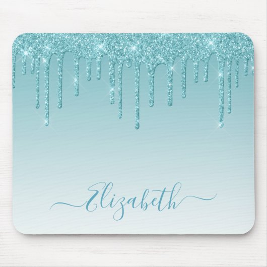 Tapis De Souris Parties scintillant Aqua moderne et branchée Scrip (Devant)