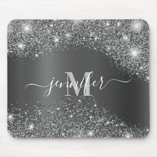 Tapis De Souris Parties scintillant argentée (Devant)