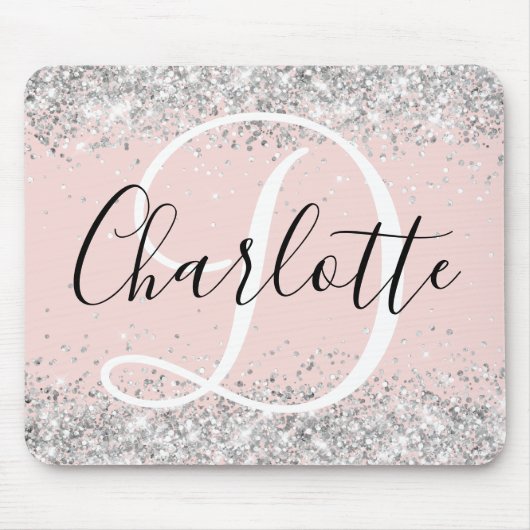 Tapis De Souris Parties scintillant argentée Noir et blanc (Devant)