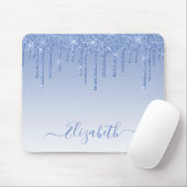 Tapis De Souris Parties scintillant Bleu Dusty moderne design Scri (Avec souris)