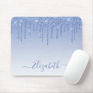 Tapis De Souris Parties scintillant Bleu Dusty moderne design Scri