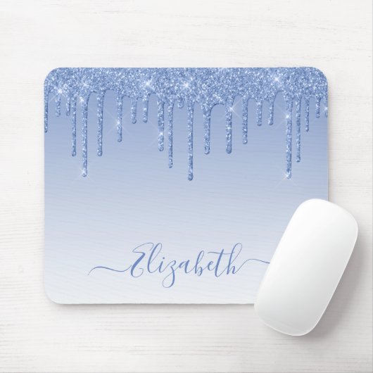 Tapis De Souris Parties scintillant Bleu Dusty moderne design Scri (Avec souris)