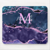 Tapis De Souris Parties scintillant bleue et violet marine Agate m (Devant)