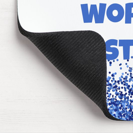 Tapis De Souris Parties scintillant bleue sur blanc - simple | (Coin)
