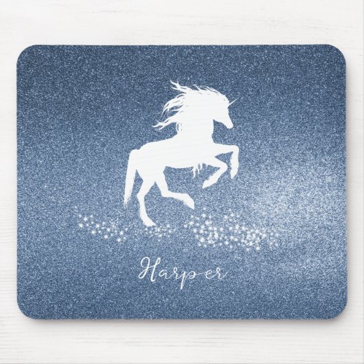 Tapis De Souris Parties scintillant bleue Unicorn (Devant)