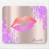 Tapis De Souris Parties scintillant branchée Lèvres Rose Gold Part (Devant)