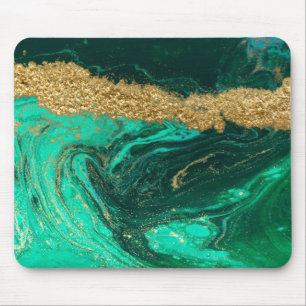 Tapis De Souris Parties scintillant cool en marbre vert or