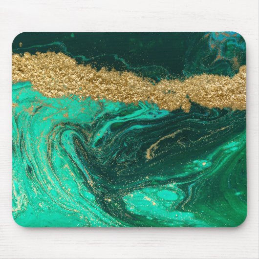 Tapis De Souris Parties scintillant cool en marbre vert or (Devant)