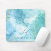 Tapis De Souris Parties scintillant d'aquarelle Turquoise Green pe (Avec souris)