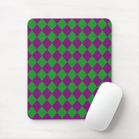 Tapis De Souris Parties scintillant de diamants violet et vert (Avec souris)