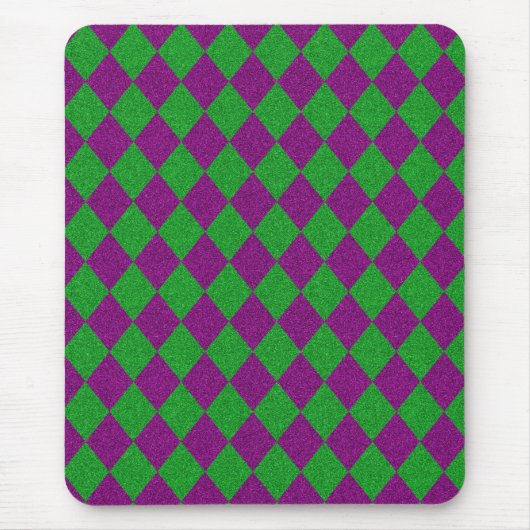 Tapis De Souris Parties scintillant de diamants violet et vert (Devant)