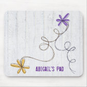 Tapis De Souris Parties scintillant Doodle Daisies Bois (Devant)