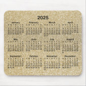Tapis De Souris Parties scintillant d'or Champagne Look 2025 Calen (Devant)