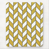 Tapis De Souris Parties scintillant d'or moderne Herringbone Chevr (Devant)