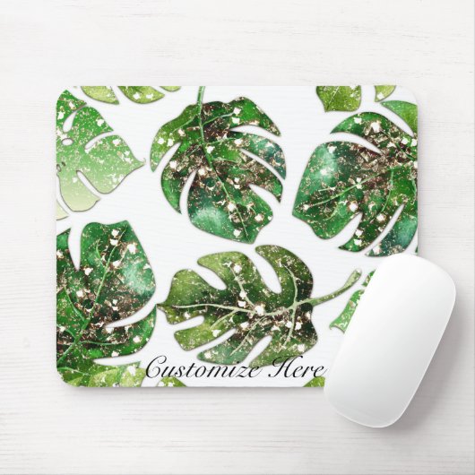 Tapis De Souris Parties scintillant d'or Sparkle Glam Tropical Feu (Avec souris)