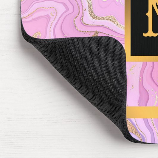 Tapis De Souris Parties scintillant en marbre rose violet or (Coin)