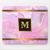 Tapis De Souris Parties scintillant en marbre rose violet or (Devant)