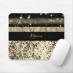 Tapis De Souris Parties scintillant en or Chic de luxe Signature M