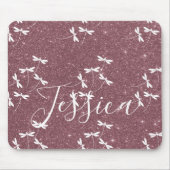 Tapis De Souris Parties scintillant et libellules personnalisées (Devant)