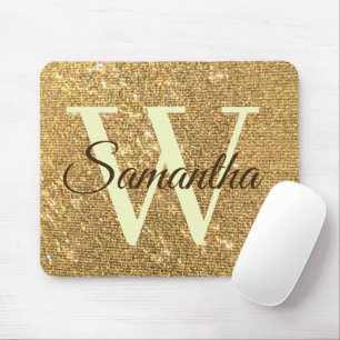 Tapis De Souris Parties scintillant Gold Frost Monogramme
