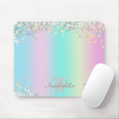 Tapis De Souris Parties scintillant holographique Unicorn (Avec souris)