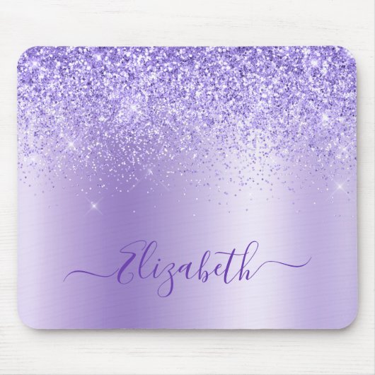 Tapis De Souris Parties scintillant moderne élégante violet élégan (Devant)