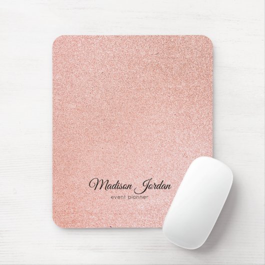 Tapis De Souris Parties scintillant moderne en marbre rose et or (Avec souris)