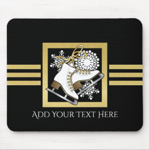 Tapis De Souris Parties scintillant moderne Noir et Or Patinage su