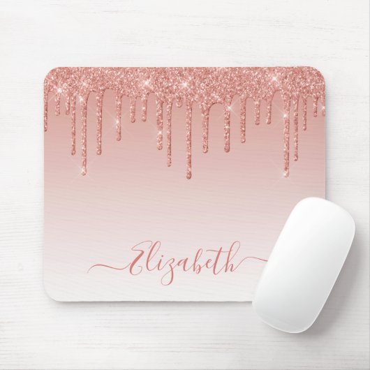 Tapis De Souris Parties scintillant moderne tendance Rose or éléga (Avec souris)