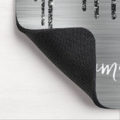 Tapis De Souris Parties scintillant noire Silver Glam Nom (Coin)